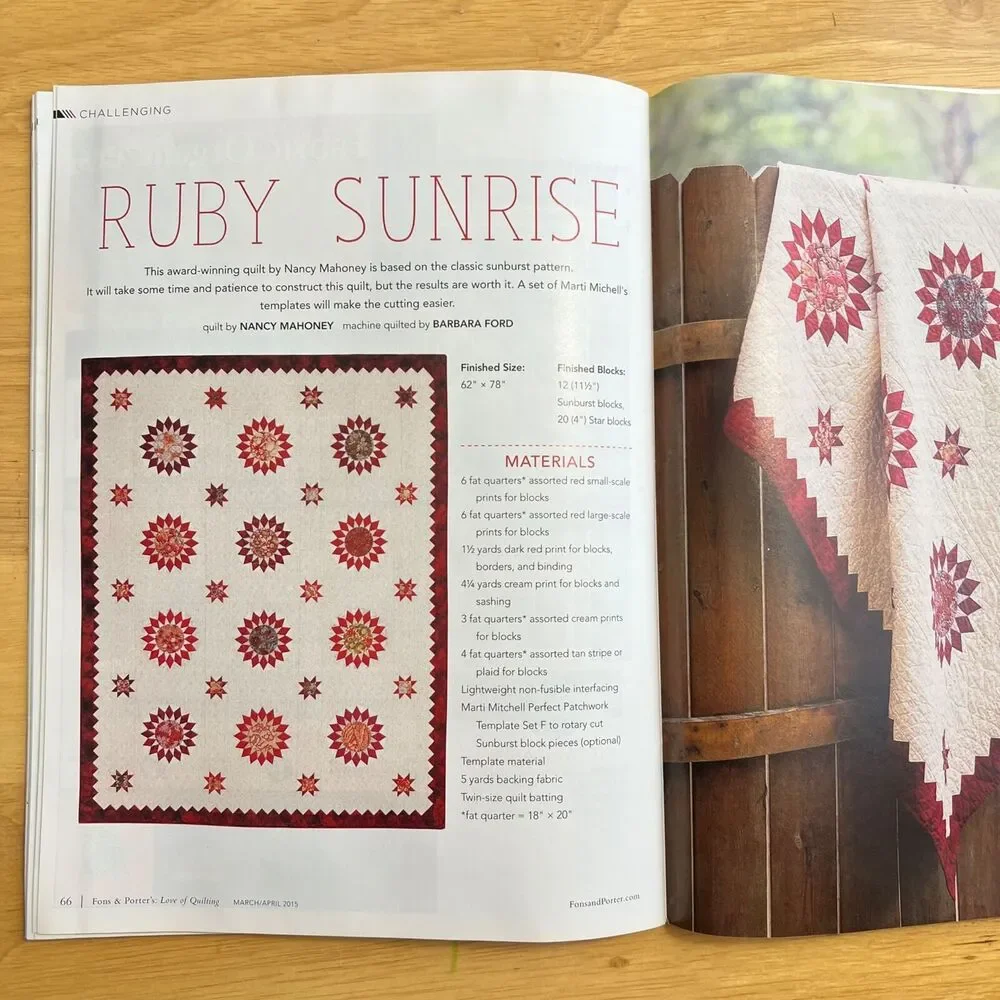 Fons and Porters Love of Quilting Magazine Lot of 3 from Spring Summer 2015